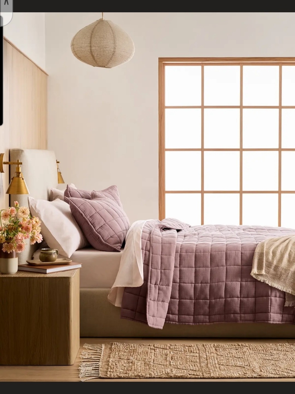 Quince Fig Organic Cotton Box Quilted King Bedspread